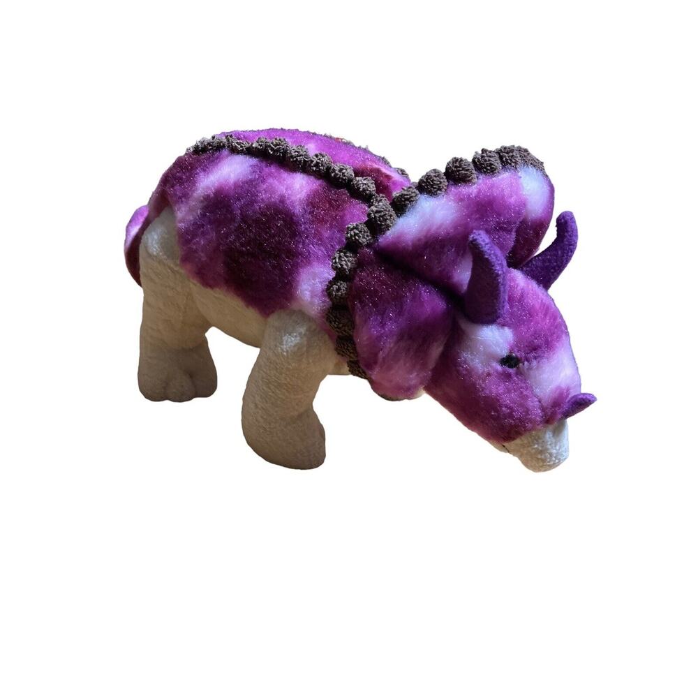 Aurora Plush Purple Triceratops Dinosaur Plush 13" Stuffed Animal Toy